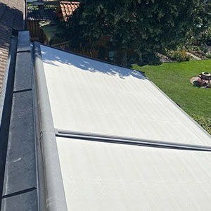 Ausgefahrene Markise - Ansicht von oben